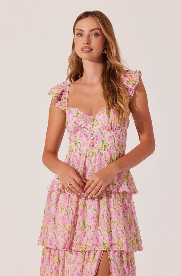 midsummer floral tiered maxi dress ASTR the Label | Midsummer Floral Tiered Maxi Dress | Size L