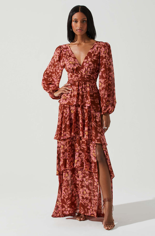 Anora Floral Tiered Maxi Dress ASTR the Label