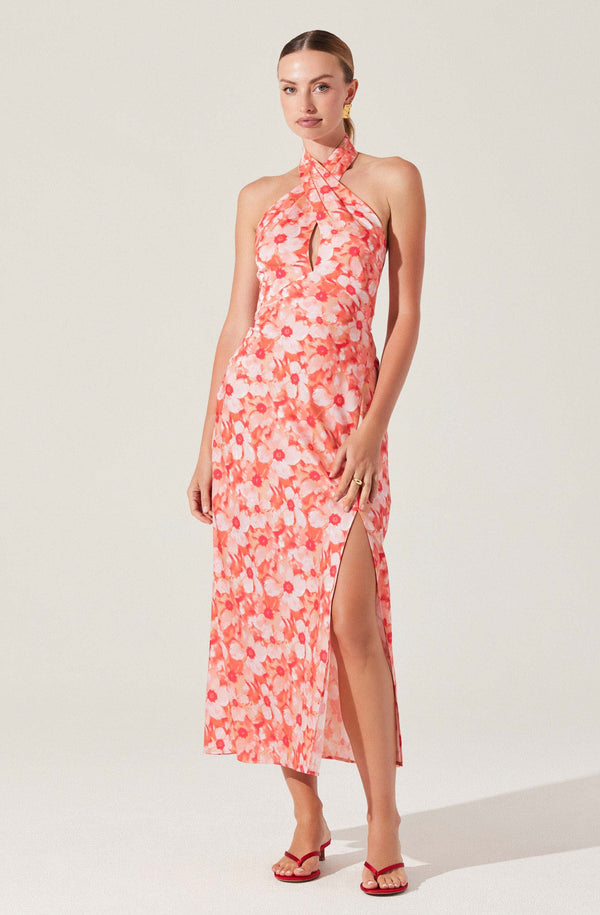 Marissa Floral Halter Neck Midi Dress - ASTR the Label Marissa Floral Halter Neck Midi Dress - ASTR the Label
