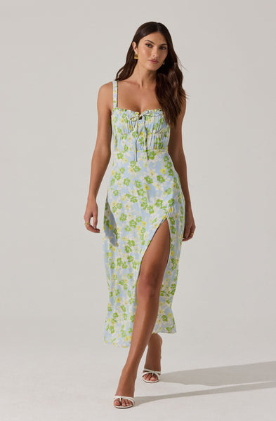 astr blue floral midi dress Elsie Floral Midi Dress