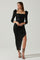Vanozza Metallic Long Sleeve Midi Dress