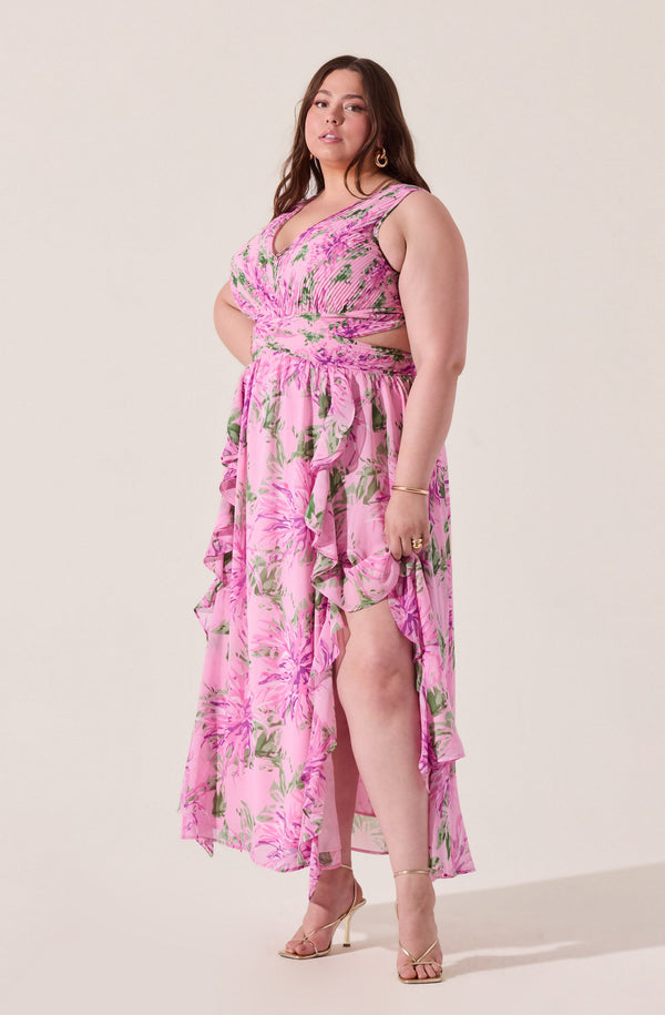Noya Floral Cutout Maxi Dress - ASTR the Label Noya Floral Cutout Maxi Dress - ASTR the Label