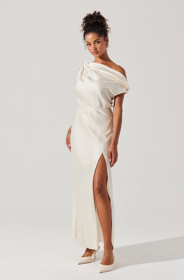 Monroe Satin Off Shoulder Dress ASTR the Label