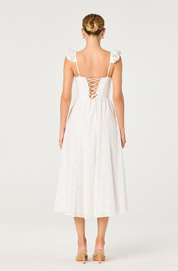 Wedelia Ruffle Strap Eyelet Corset Midi Dress - ASTR the Label Wedelia Ruffle Strap Eyelet Corset Midi Dress - ASTR the Label