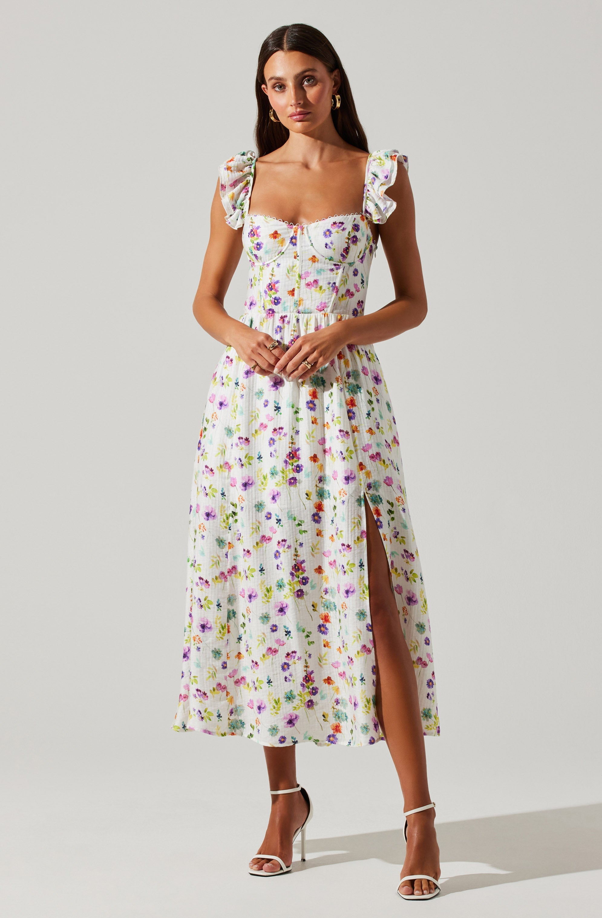 Wedelia Floral Bustier Midi Dress ASTR the Label