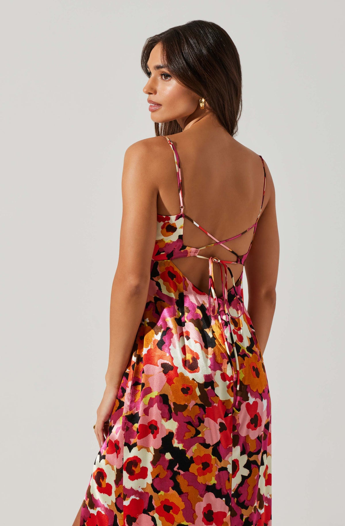 Chelsi Floral Satin Midi Dress ASTR The Label