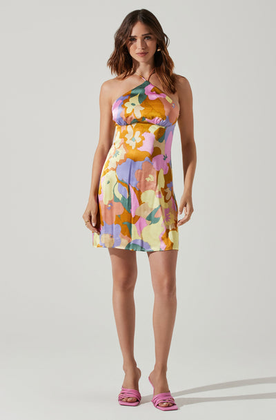 Minda Floral Halter Mini Dress