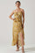Vivee Floral Asymmetrical Halter Maxi Dress