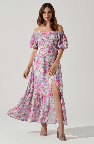 Valora Off Shoulder Floral Maxi Dress