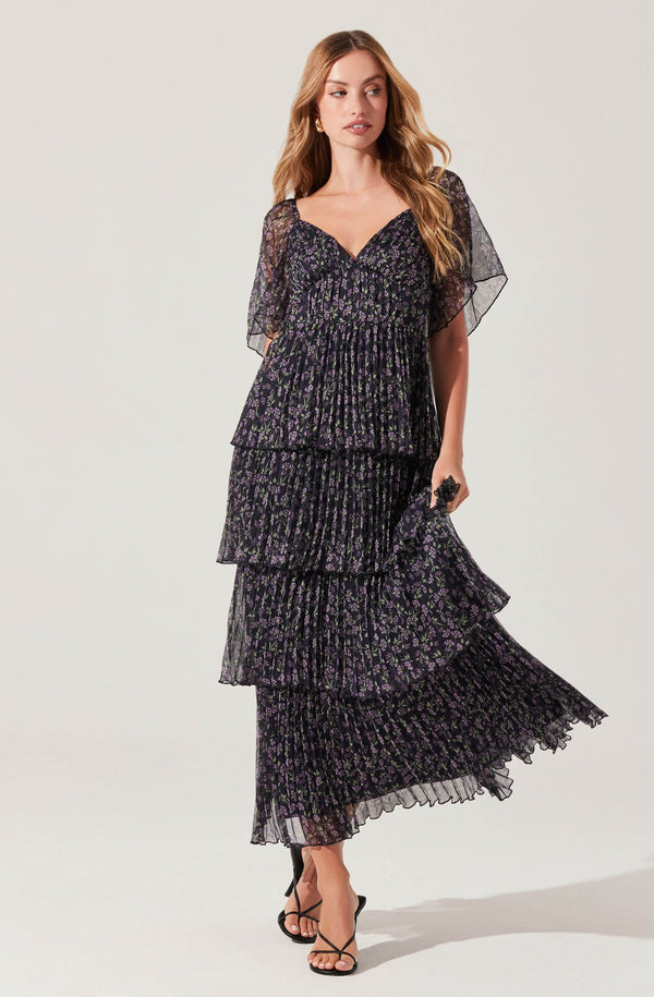 Gracelynn Pleated Tiered Maxi Dress - ASTR the Label