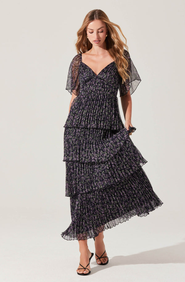 Gracelynn Pleated Tiered Maxi Dress - ASTR the Label