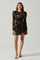 Cindy Floral Burnout Long Sleeve Mini Dress
