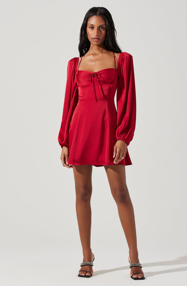 chinese dress ladies Vivian Satin Halter Mini Dress