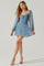 Sticky add to cart - Vivian Floral Halter Long Sleeve Mini Dress