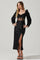 Gianna Contrast Mesh Long Sleeve Midi Dress