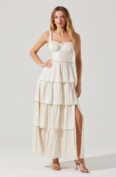 ASTR the Label | Tempany Tiered Bustier Maxi Dress in Cream | Size M ASTR the Label | Tempany Tiered Bustier Maxi Dress in Cream | Size M