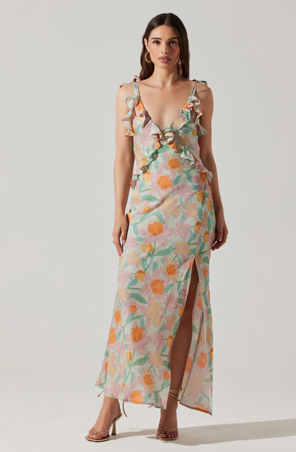 astr sorbae ruffle maxi dress Sorbae Ruffle Maxi Dress