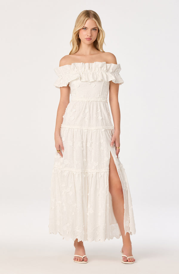 Acka. frill shoulder lady dressサイズ2 Piccola Off Shoulder Maxi Dress - ASTR the Label