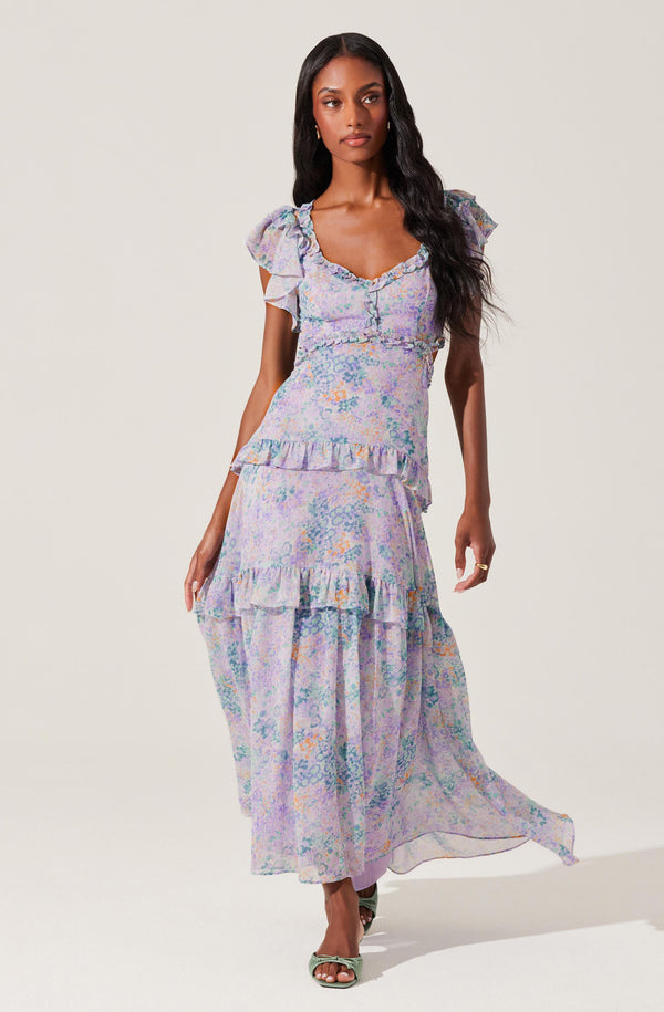 Mable Floral Tiered Ruffle Maxi Dress - ASTR the Label Mable Floral Tiered Ruffle Maxi Dress - ASTR the Label