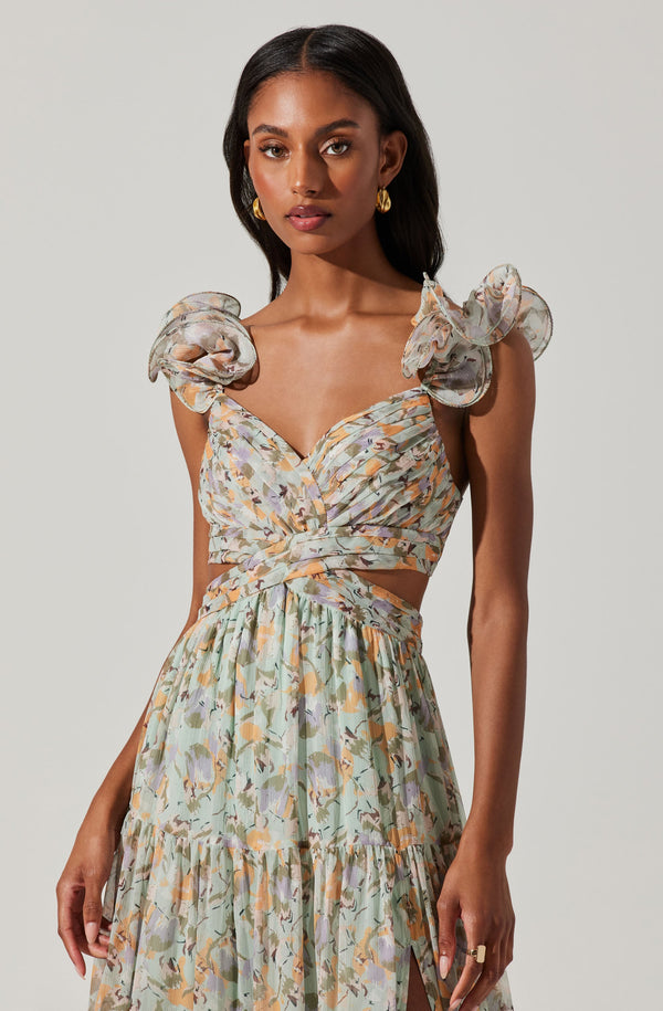 open lace back dress Lovely Three-Dimensional Floral Floor Length Prom Dress, Off The Shoulder Evening Party Dress US 12 / Same As Picture