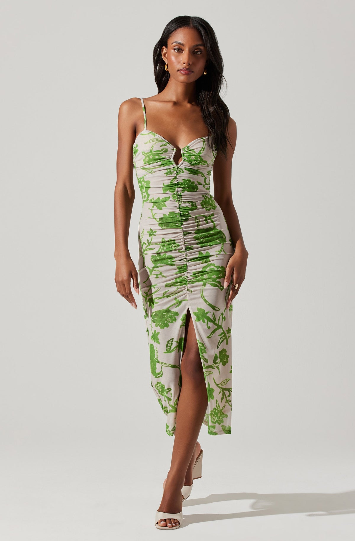Palmero Floral Ruched Midi Dress – ASTR The Label