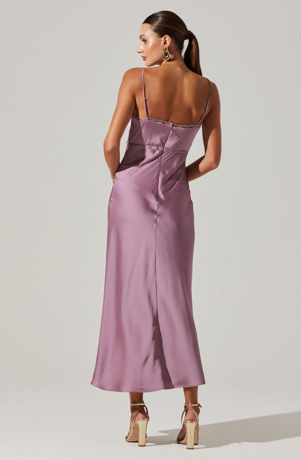 bustier satin dress astr the label Florianne Satin Maxi Dress