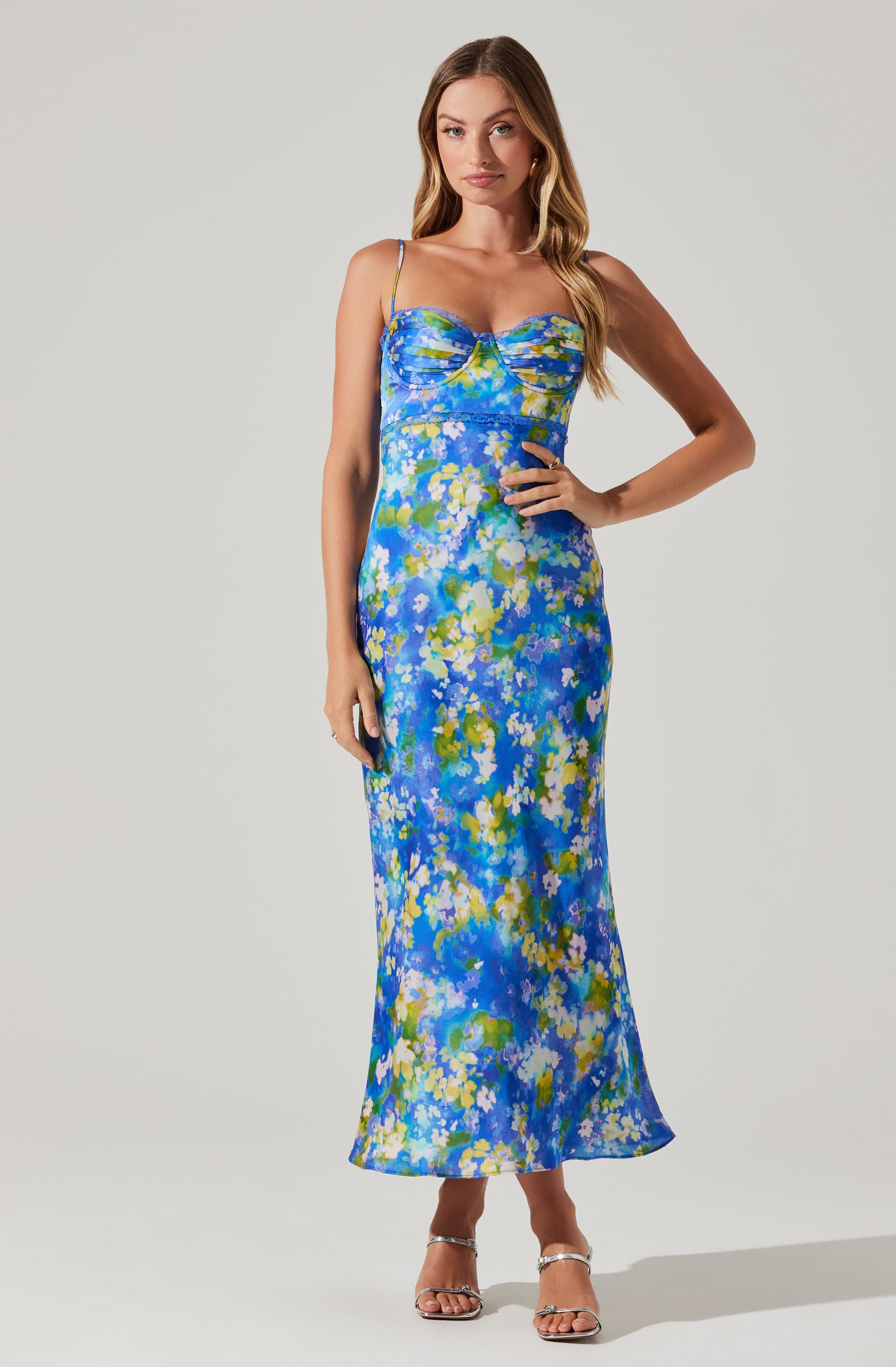 Florianne Floral Satin Maxi Dress - ASTR the Label