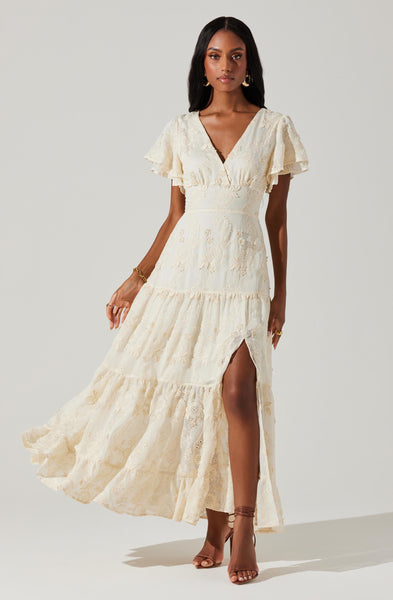 Junia Embroidered Tiered Maxi Dress– ASTR the Label