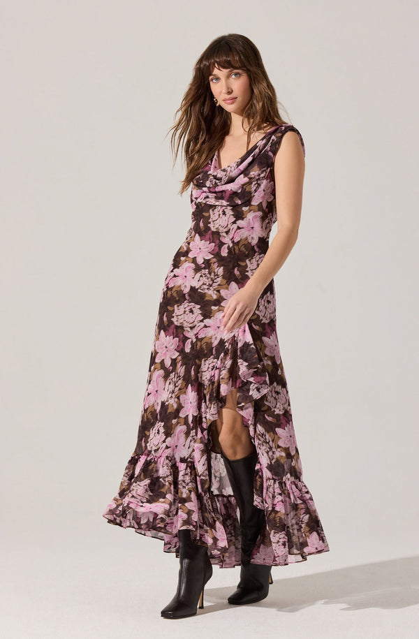 Cecilia Floral Cowl Neck Maxi Dress - ASTR the Label Cecilia Floral Cowl Neck Maxi Dress - ASTR the Label