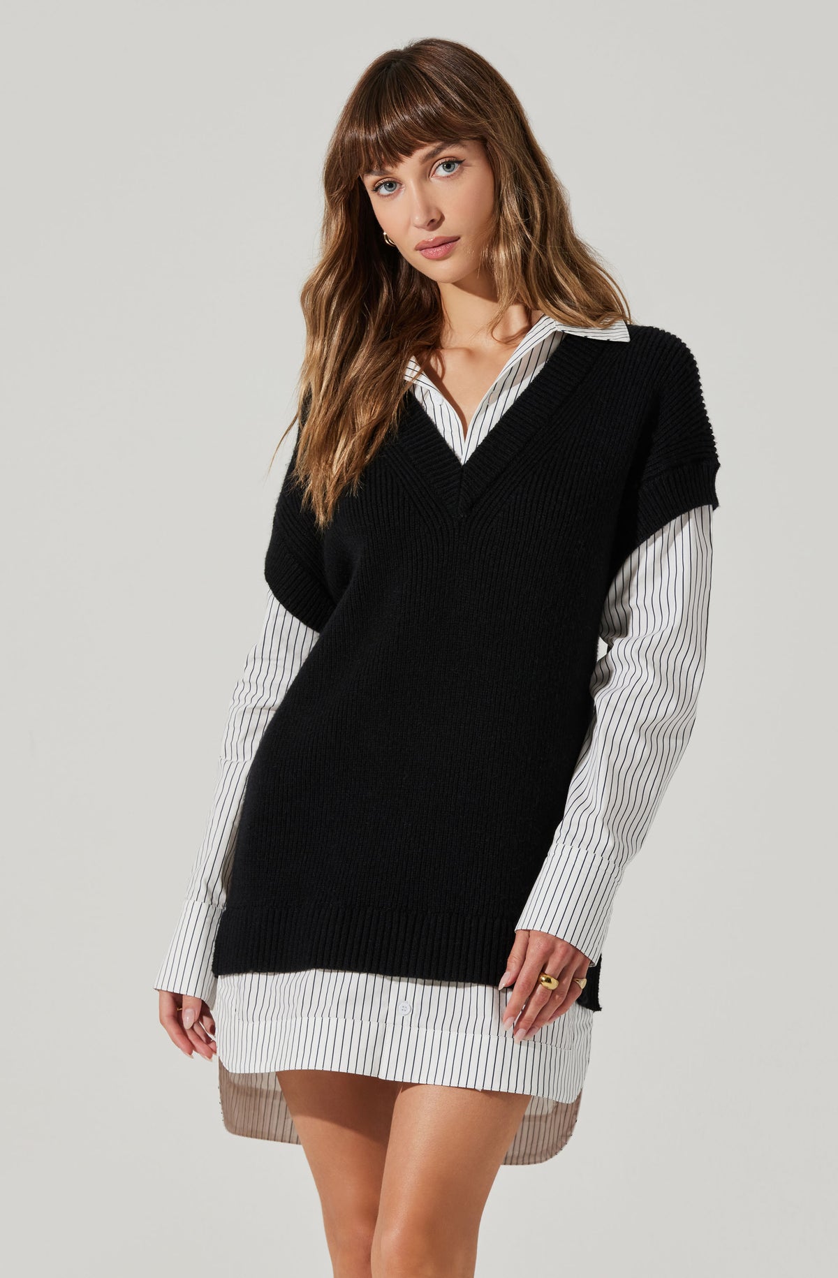 Layered sweater dress deals