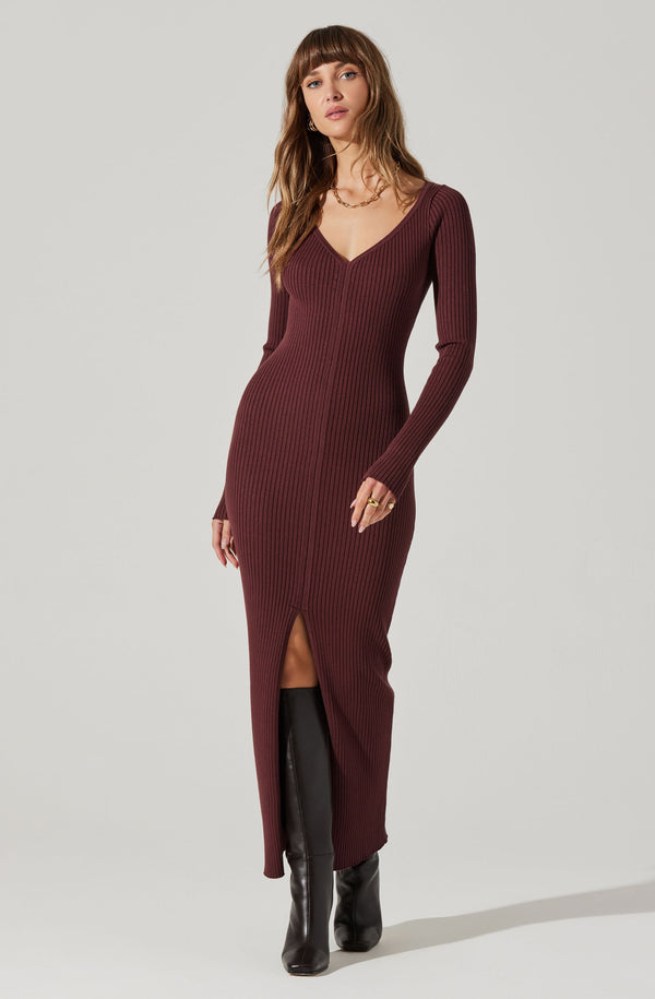 Glenda V-neck Maxi Sweater Dress - ASTR the Label