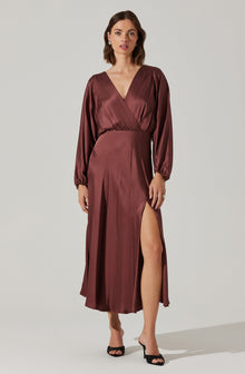 トップス akomyu Kimiko V-Neck Midi Dress– ASTR the Label