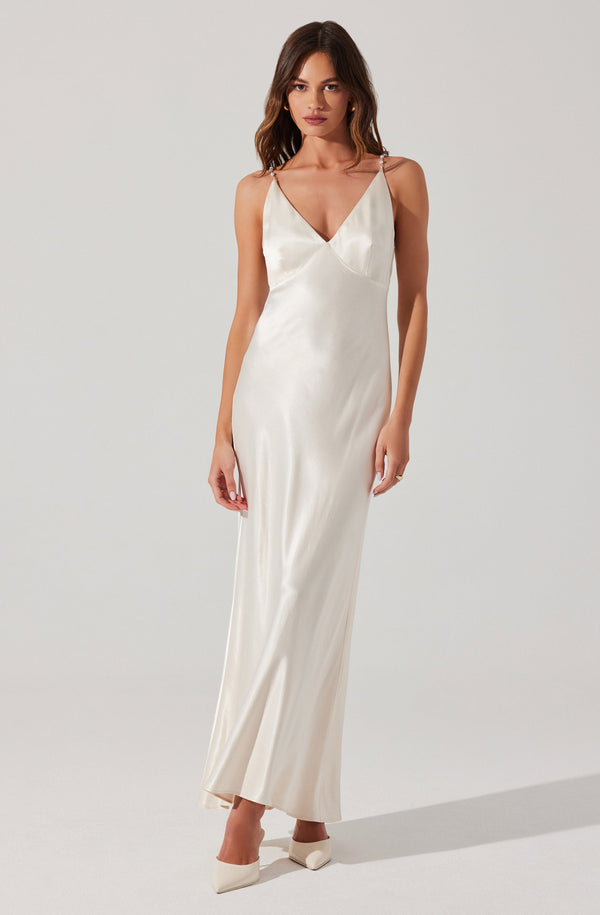 Maxime Pearl Straps Maxi Dress - ASTR the Label