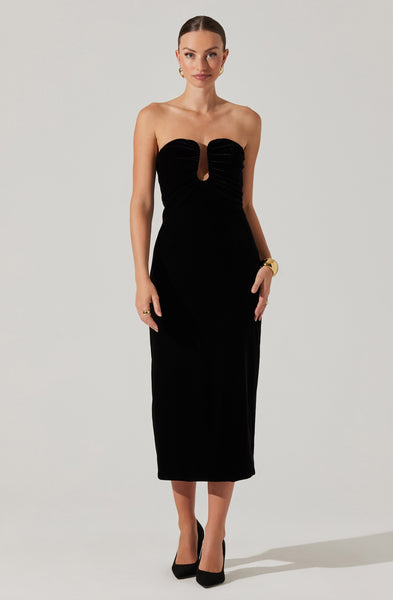 one shoulder velvet midi dress astr the label ASTR the Label - NWT One Shoulder Velvet Midi Dress Taupe Brown Ruched SZ M
