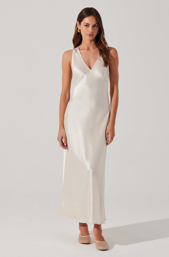 Astr - Ellora Satin Midi Dress