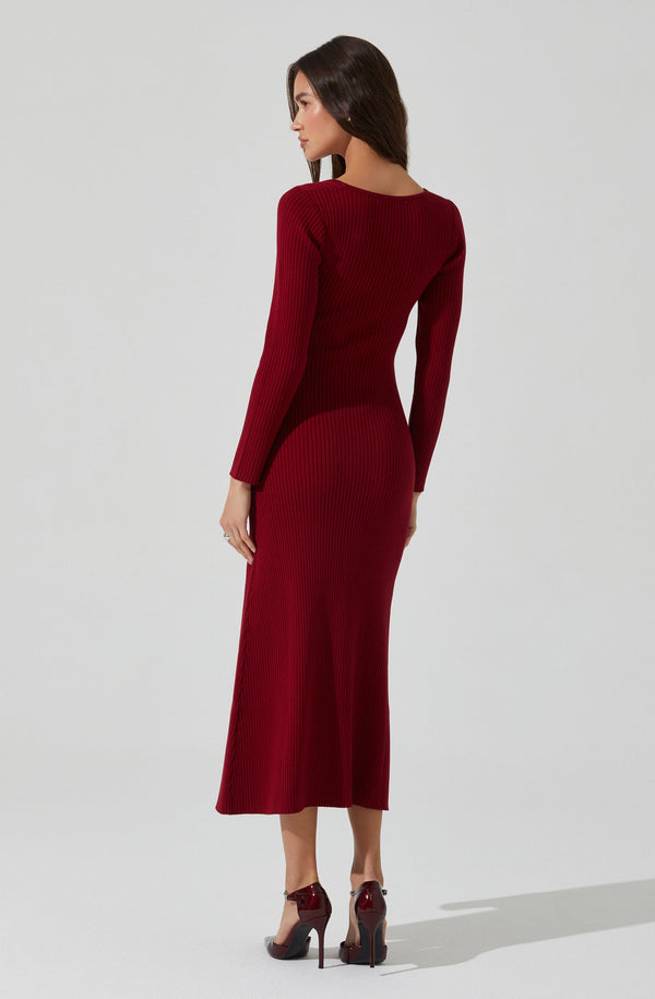Kylie Ribbed Midi Sweater Dress - ASTR the Label Kylie Ribbed Midi Sweater Dress - ASTR the Label