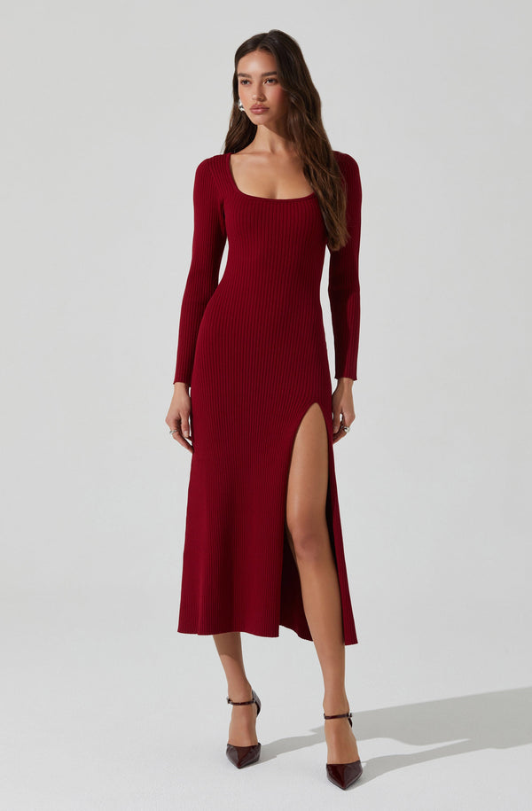 Kylie Ribbed Midi Sweater Dress - ASTR the Label Kylie Ribbed Midi Sweater Dress - ASTR the Label
