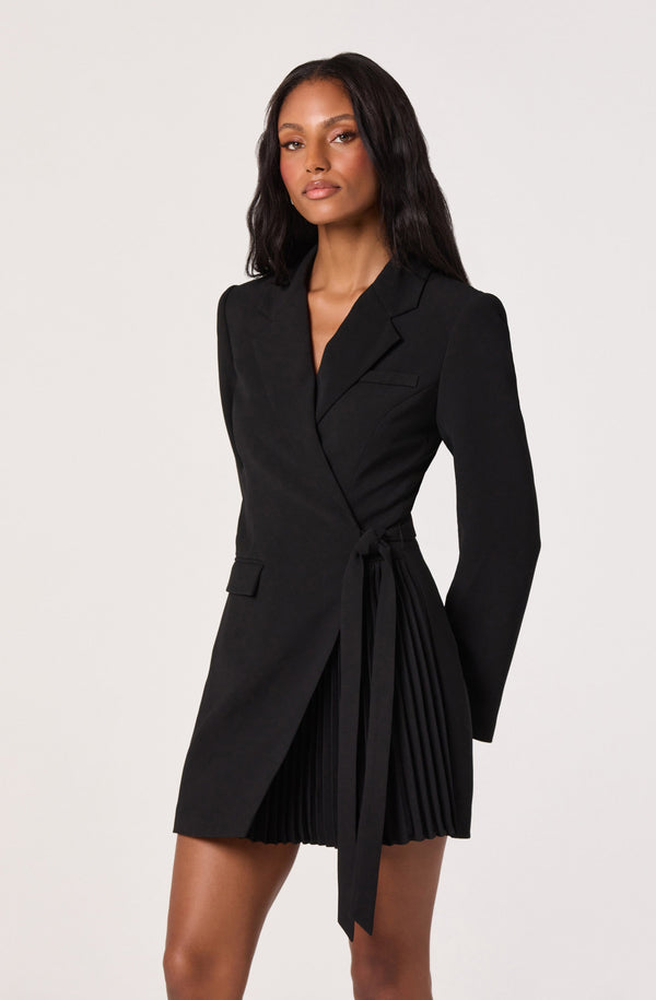 Kesari Pleated Blazer Wrap Dress - ASTR the Label Kesari Pleated Blazer Wrap Dress - ASTR the Label