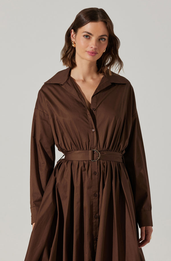 Darany Belted Midi Shirt Dress - ASTR the Label
