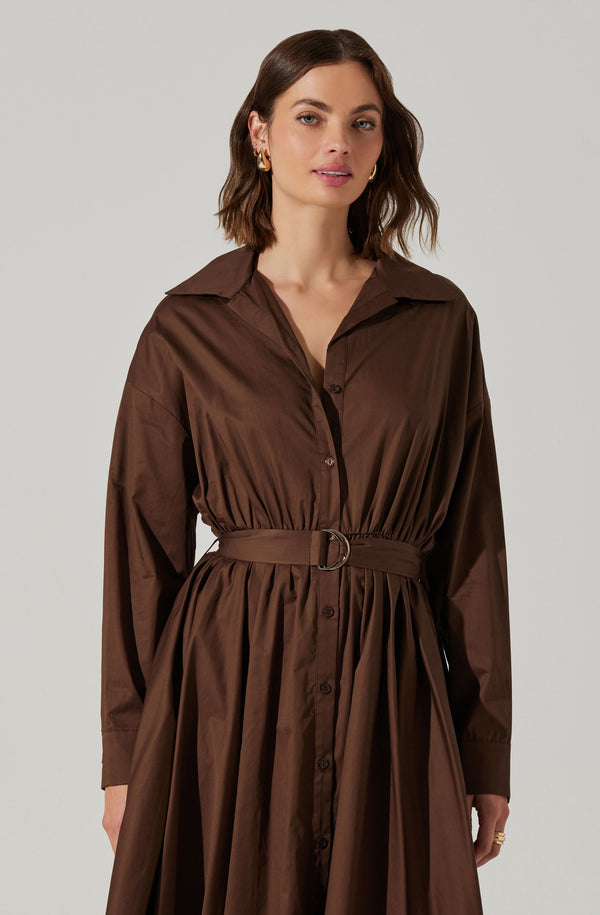 Darany Belted Midi Shirt Dress - ASTR the Label