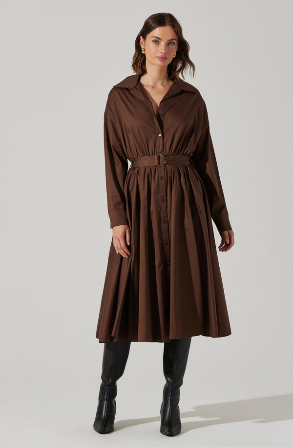 Darany Belted Midi Shirt Dress - ASTR the Label