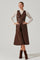 Sticky add to cart - Omaira Faux Leather Midi Dress