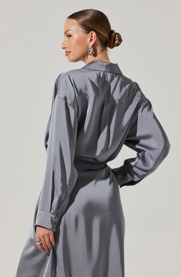 fitted lace wedding dress Carrington Long Sleeve Top • Shop American Threads Women's Trendy Online Boutique Charcoal / L