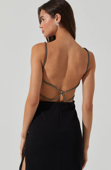 Elizsa Rhinestone Strap Midi Dress– ASTR the Label