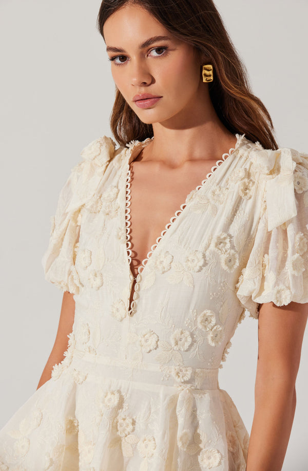 Arianell Embroidered Floral Tiered Dress - ASTR the Label Arianell Embroidered Floral Tiered Dress - ASTR the Label