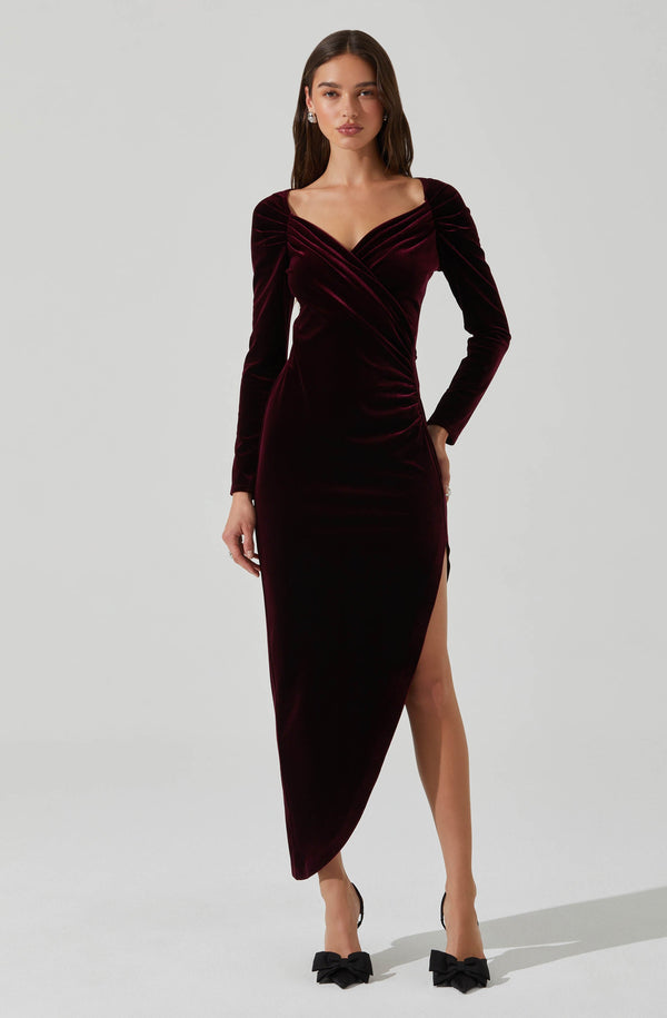 Sirica Velvet Off Shoulder Dress - ASTR the Label