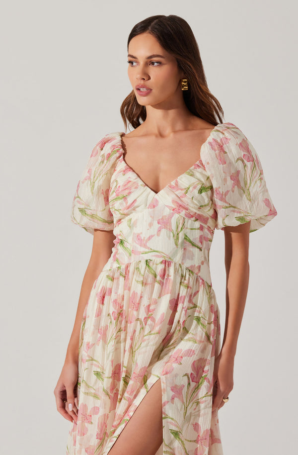 Sasilia Floral Puff Sleeve Dress - ASTR the Label Sasilia Floral Puff Sleeve Dress - ASTR the Label