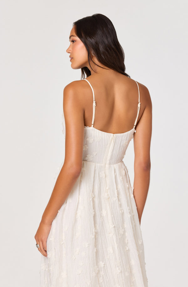 Avani 3D Floral Applique Midi Dress - ASTR the Label