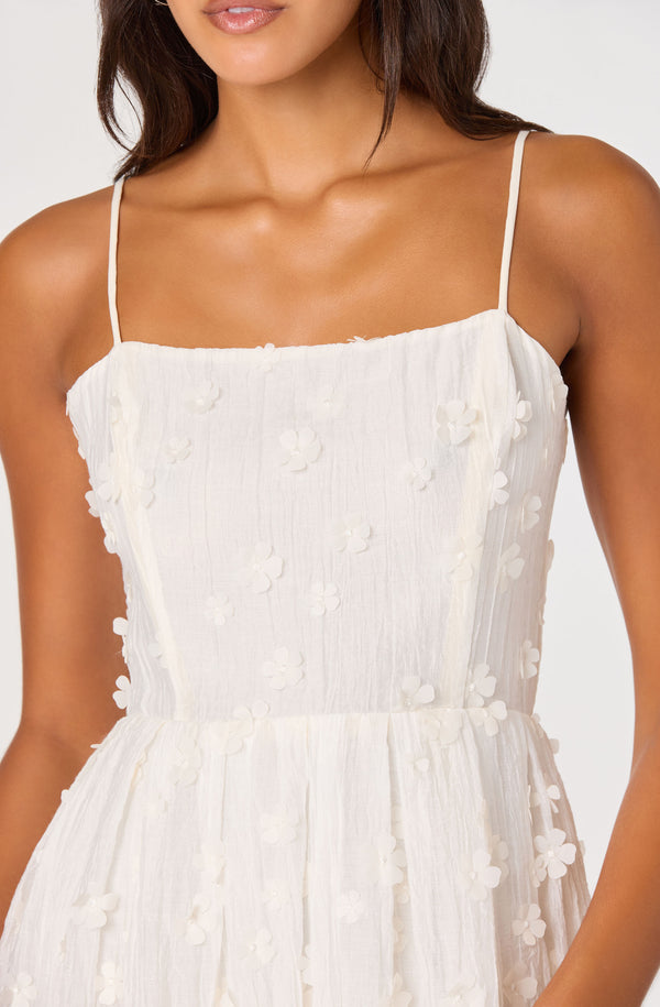 Avani 3D Floral Applique Midi Dress - ASTR the Label Avani 3D Floral Applique Midi Dress - ASTR the Label