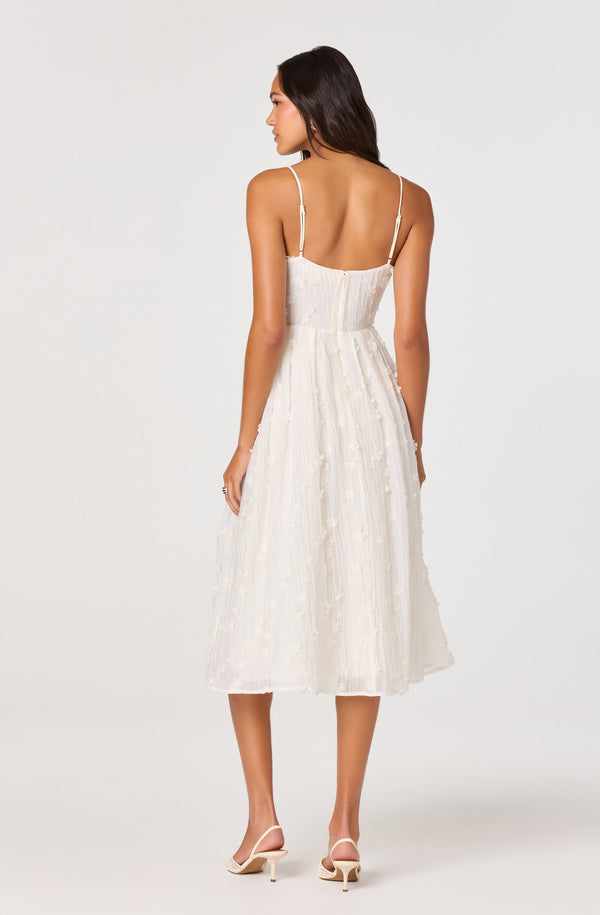Avani 3D Floral Applique Midi Dress - ASTR the Label Avani 3D Floral Applique Midi Dress - ASTR the Label
